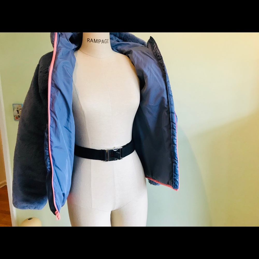 GAP Hooded Puffer Jacket blue youth XXL women XS/S
